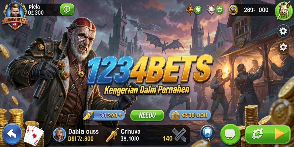 Screenshot gameplay 1234BETS yang menampilkan suasana horor yang mencekam.