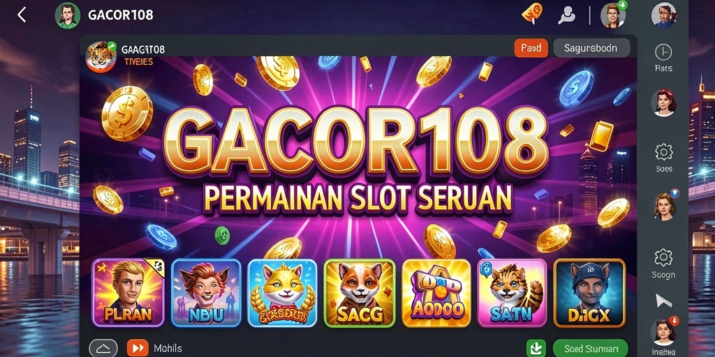 Tampilan gameplay GACOR108 dengan tema Slot yang menarik.