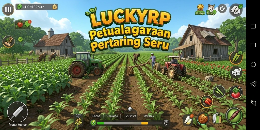 Tampilan gameplay menarik dari LUCKYRP dengan aktivitas pertanian.