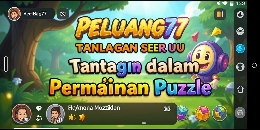 Screenshot gameplay PELUANG77 menampilkan tantangan puzzle yang menarik.