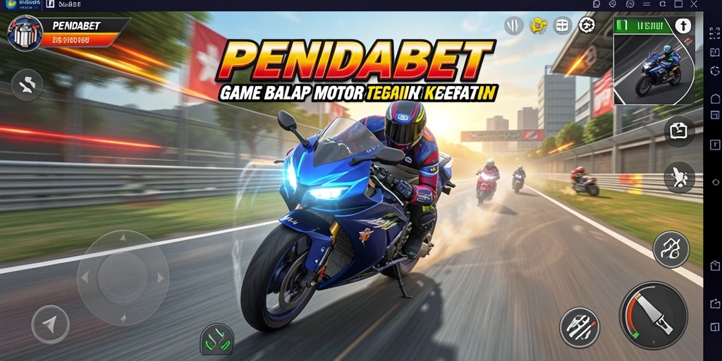 Gameplay seru di lintasan balap motor cepat.
