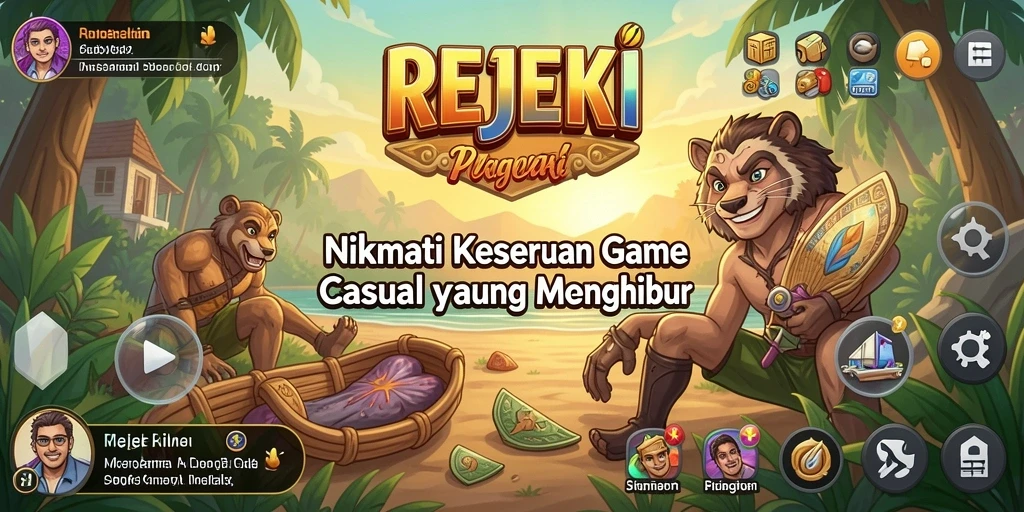 Tampilan gameplay yang seru dan berwarna dari REJEKI.