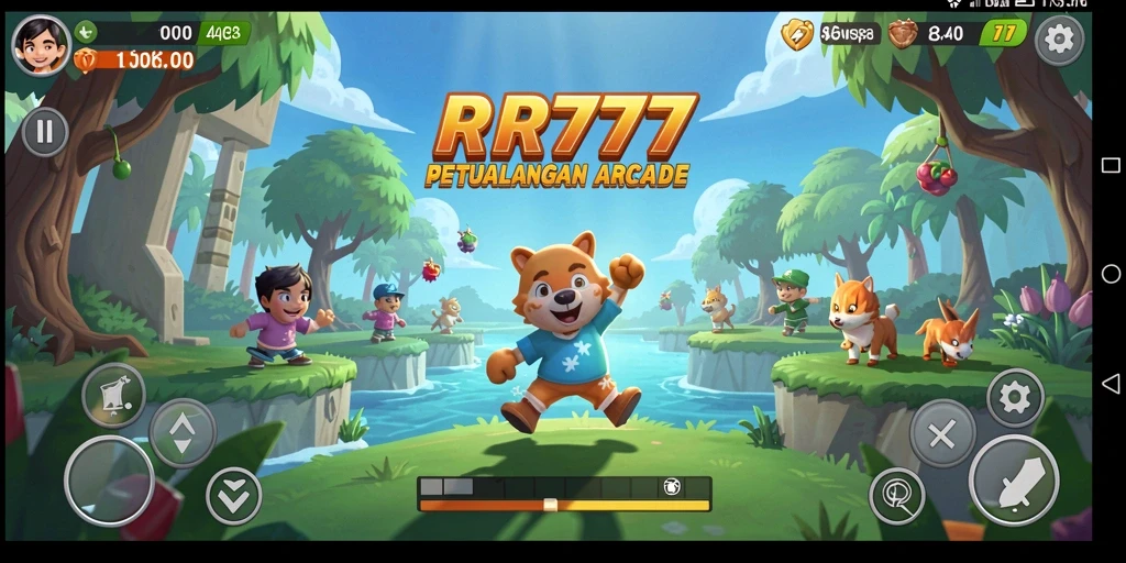 Tangkapan layar utama dari RR777 menampilkan aksi gameplay yang seru dan menantang.